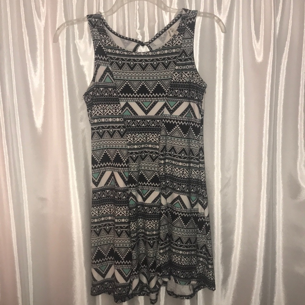 Patterned cotton fitted dress
